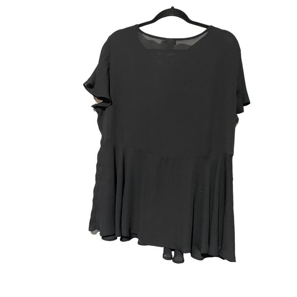 Torrid Women's Georgette Tie Front Flutter Short Sleeve Blouse Black Size 1-14/1 - Picture 5 of 5